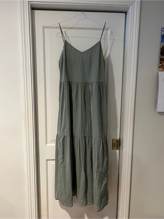 GAP Dresses & Skirts - GAP Sage Green Tiered Maxi Slip Dress